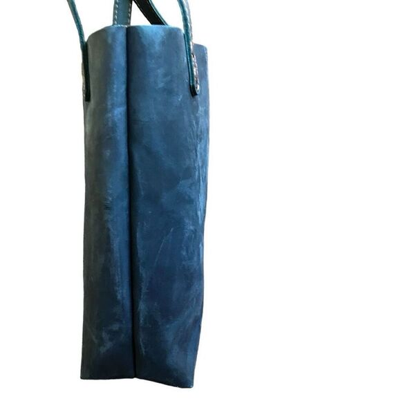 Full Grain Leather Tote in Midnight Blue - Picture 5 of 12